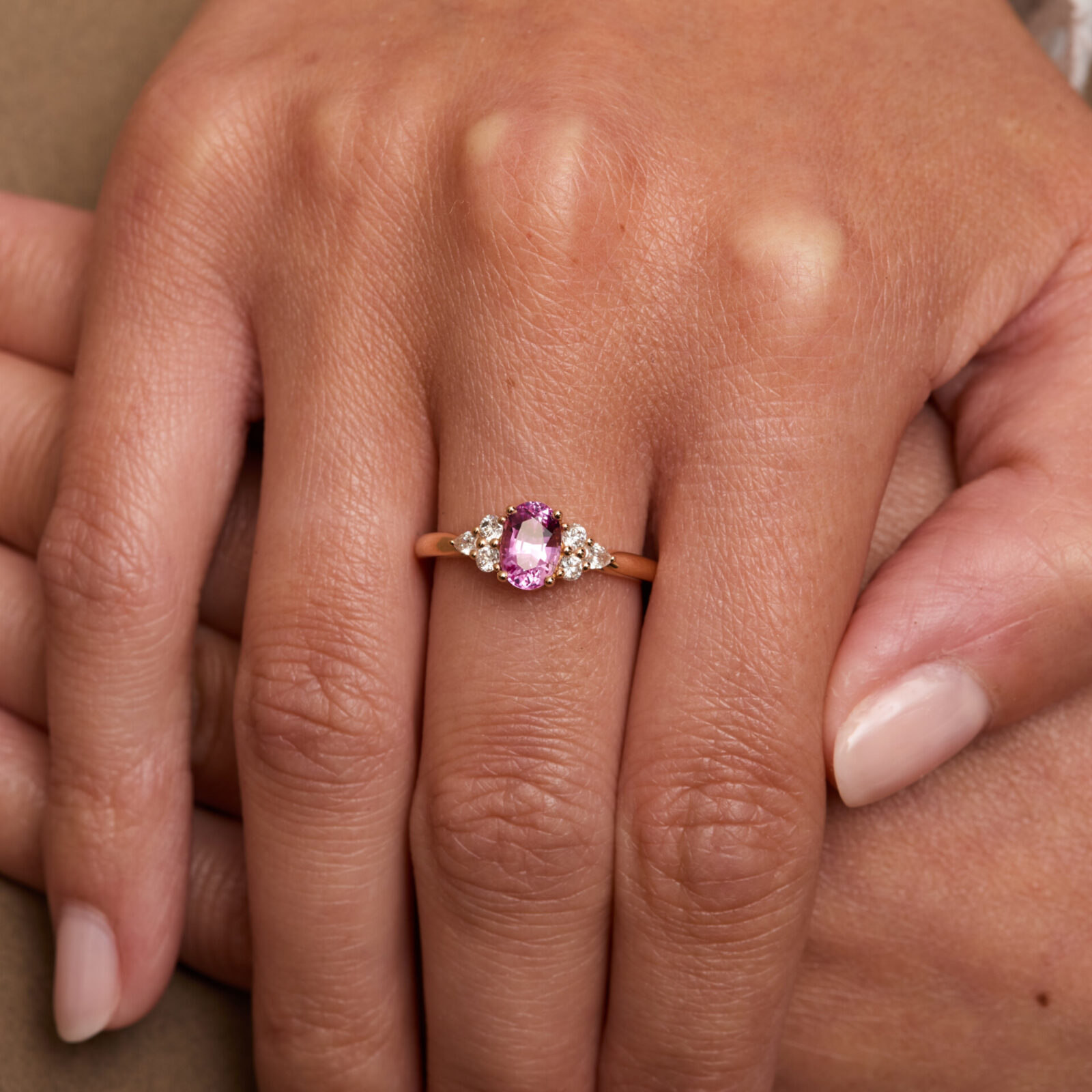 bague saphir rose