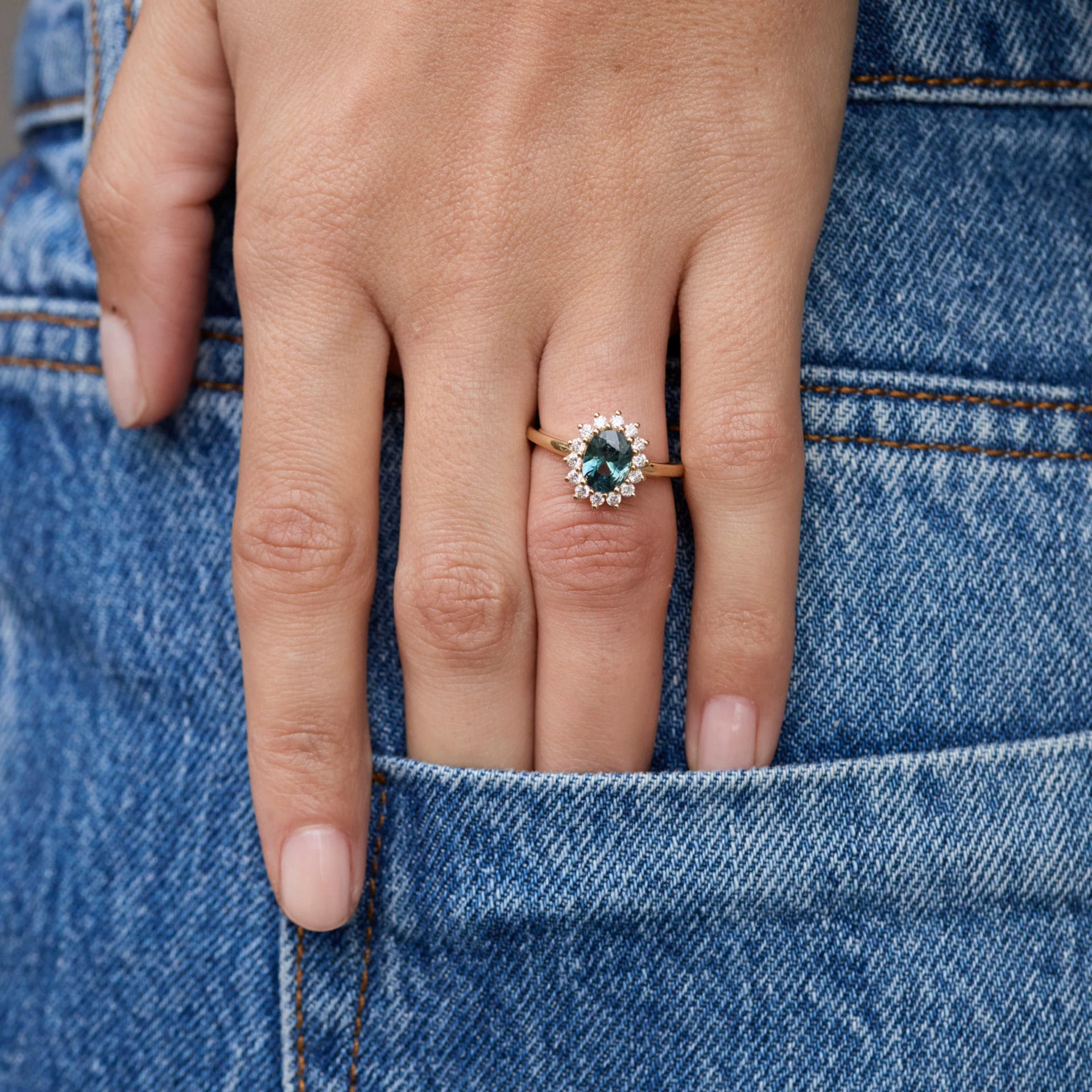 Bague Ella - Saphir Teal 1.01 carats – Image 2