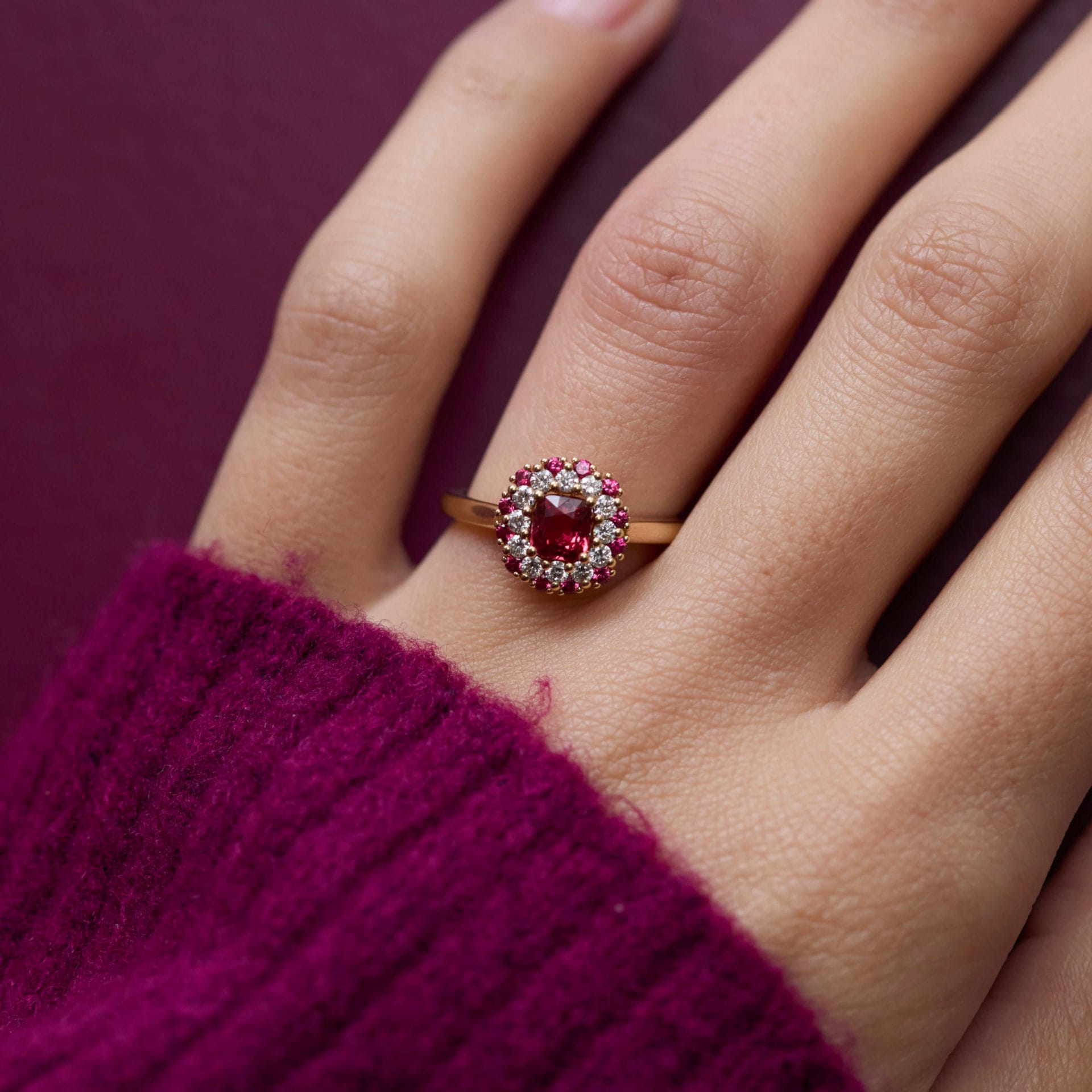 Bague spinelle Rouge