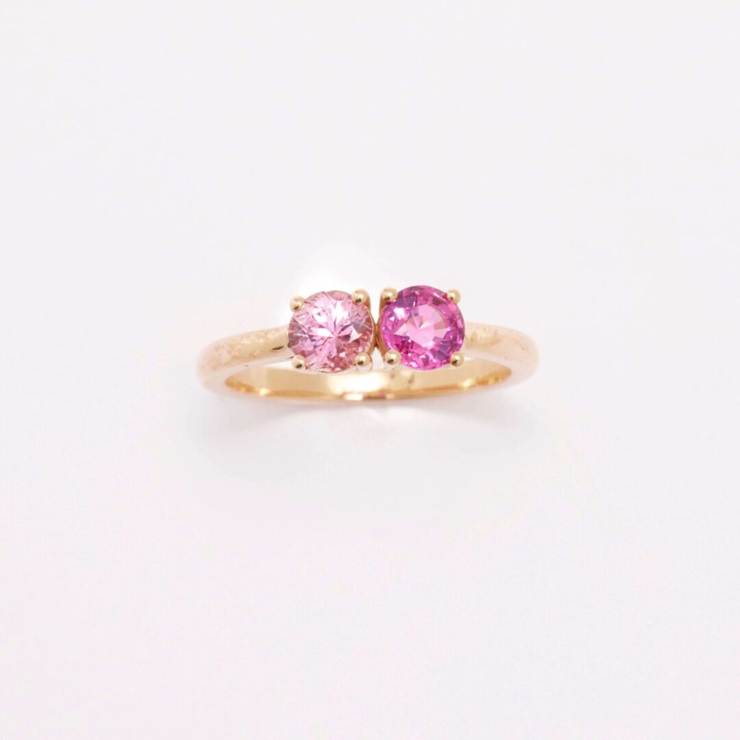 Toi et Moi - Saphir Rose Pastel et Intense