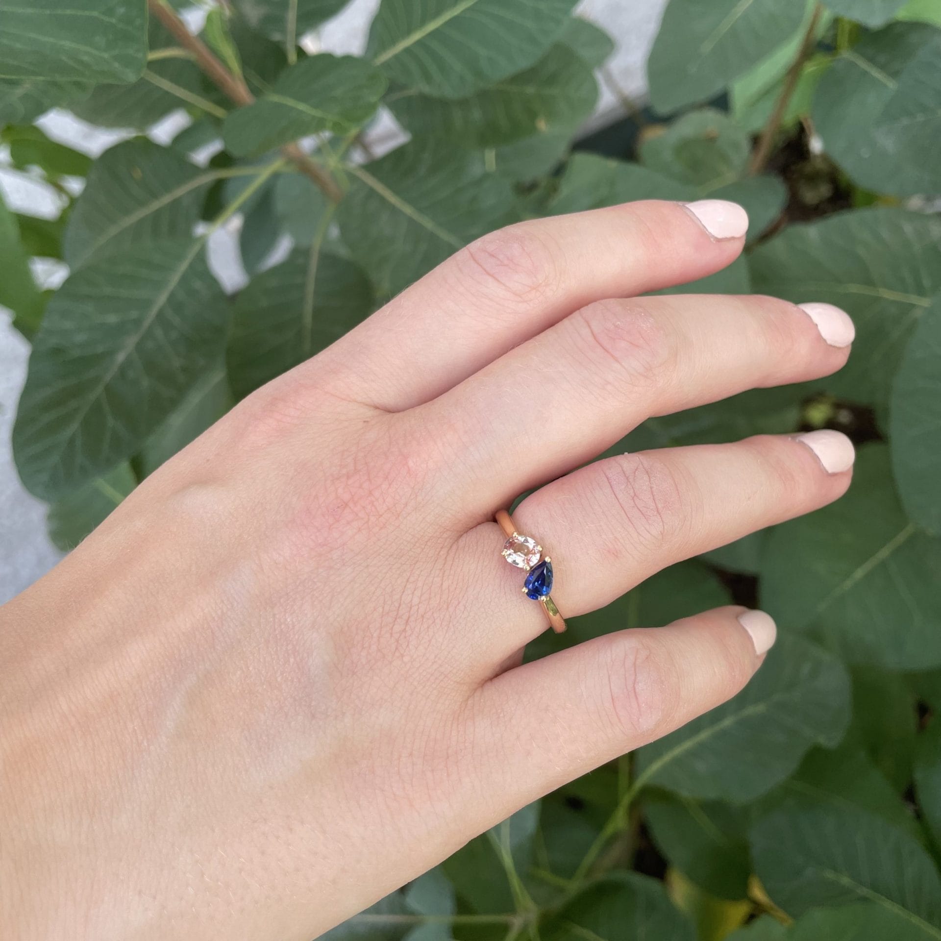 Toi et Moi - Saphir Royal Blue et Padparadscha – Image 2