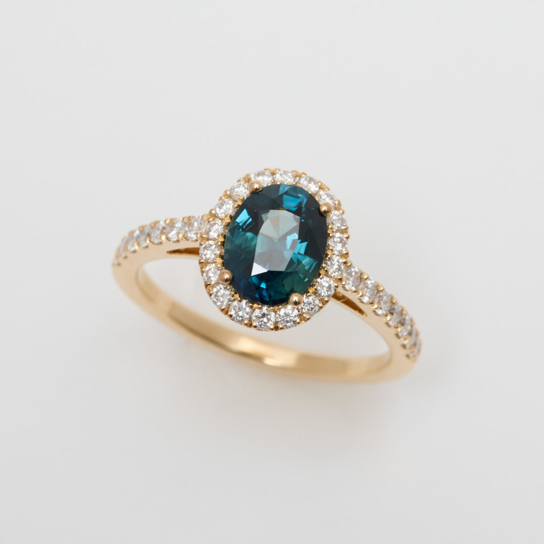 Bague Saphir Teal indigo